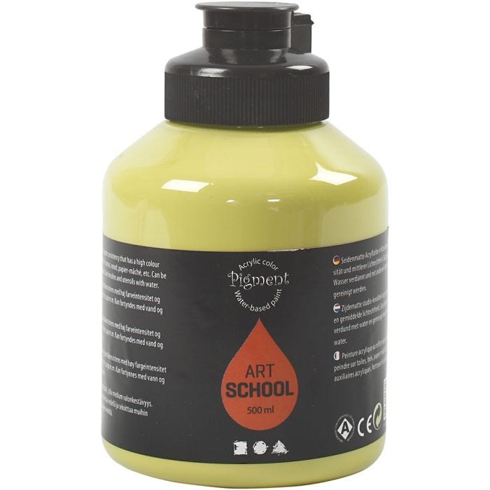 Akryylimaali, puolikiiltävä, läpikuulto, kiivinvihr., 500 ml/ 1 pll