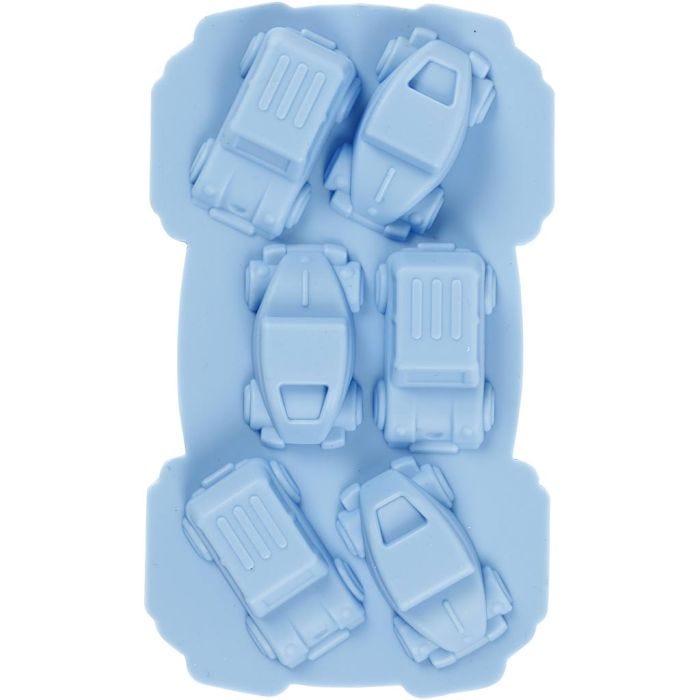 Silikonimuotti, Autot, Kork. 2,5 cm, Pit. 3 cm, Lev: 4,5 cm, 12,5 ml, 1 kpl
