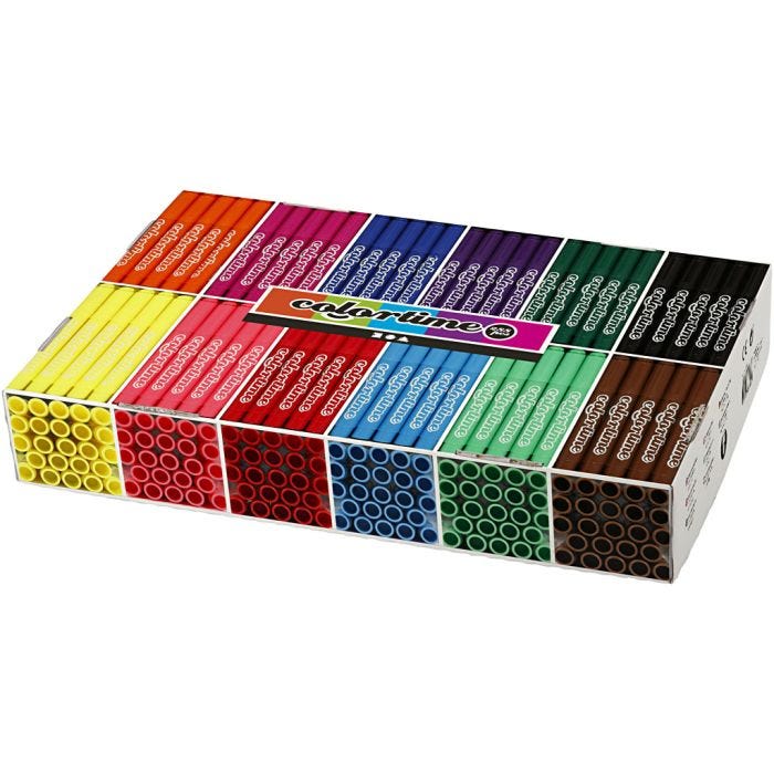 Colortime-tussit, paksuus 5 mm, perusvärilajitelma, 12x24 kpl/ 1 pkt
