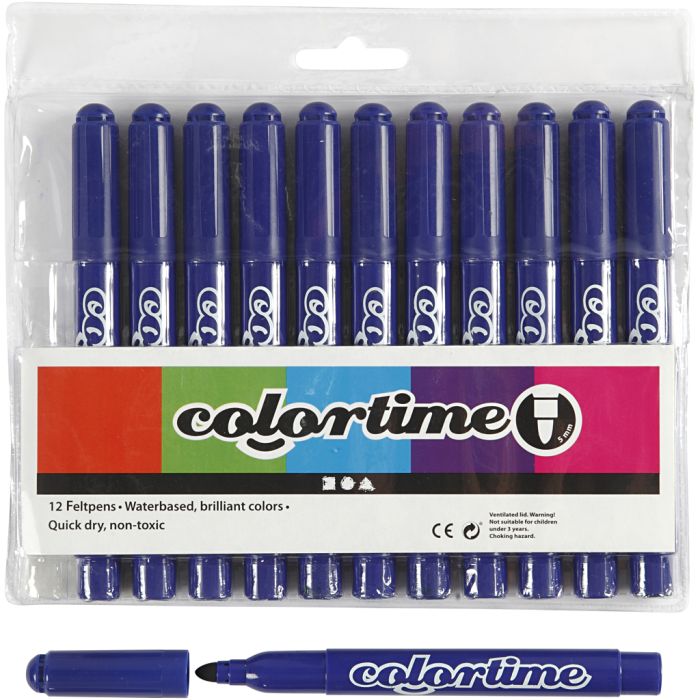 Colortime-tussit, paksuus 5 mm, tummansininen, 12 kpl/ 1 pkt