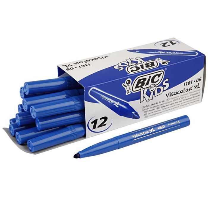 BIC Visa Color Marker Tussikynät, paksuus 3 mm, tummansininen, 12 kpl/ 1 pkt