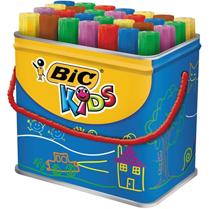 BIC Decoralo Jumbotussi, paksuus 4 mm, värilajitelma, 30 kpl/ 1 tb