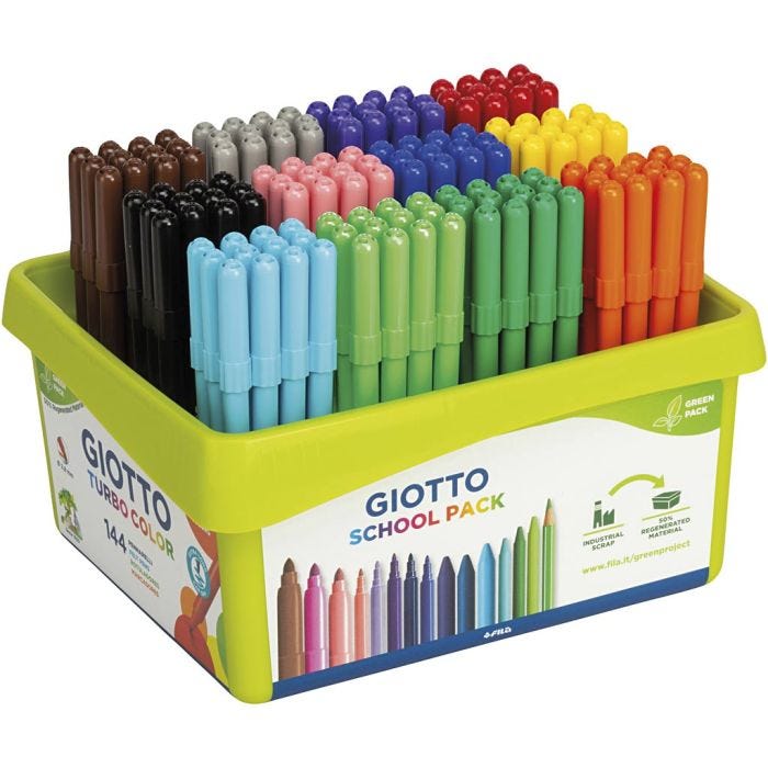 GIOTTO-tussit, paksuus 2,8 mm, värilajitelma, 12x12 kpl/ 1 pkt