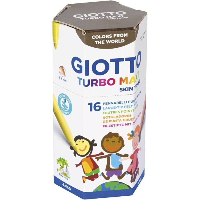 GIOTTO Turbo Maxi -tussit, halk. 5 mm, beigen sävyt, 16 kpl/ 1 pkt
