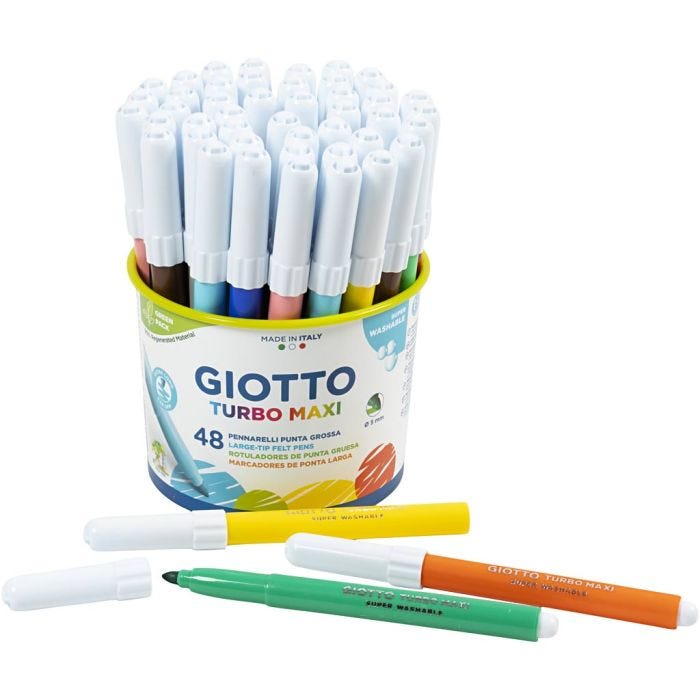 GIOTTO-tussit, paksuus 5 mm, värilajitelma, 48 kpl/ 1 prk
