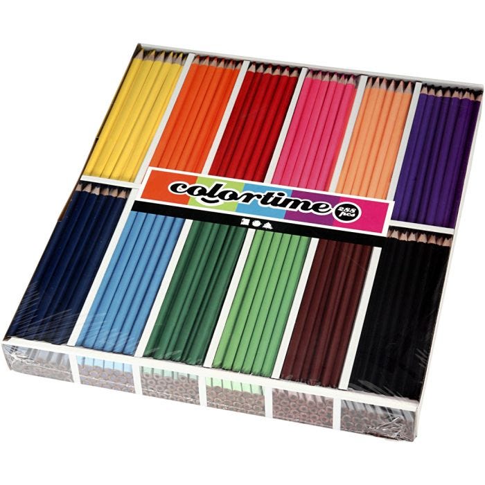 Colortime-Värikynät, Pit. 17,45 cm, kärki 3 mm, värilajitelma, 12x24 kpl/ 1 pkt