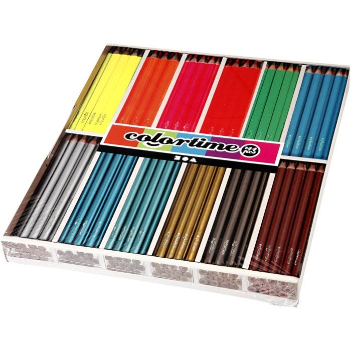Colortime-Värikynät, Pit. 17,45 cm, kärki 3 mm, metallic-värit, neonvärit, 144 kpl/ 1 pkt