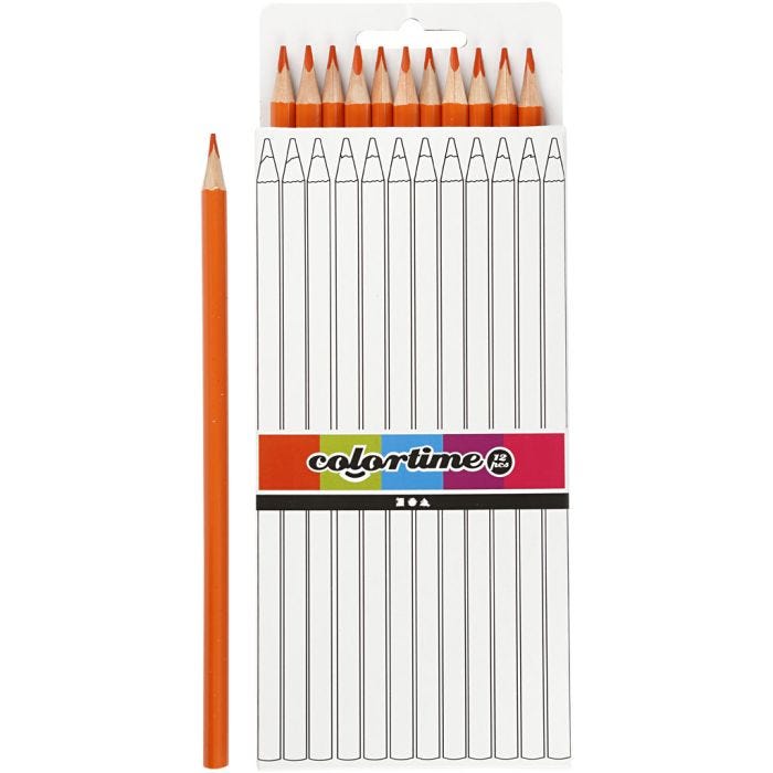 Colortime-Värikynät, Pit. 17 cm, kärki 3 mm, oranssi, 12 kpl/ 1 pkt