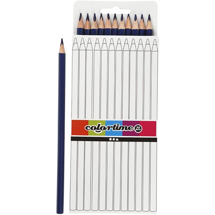 Colortime-Värikynät, Pit. 17 cm, kärki 3 mm, tummansininen, 12 kpl/ 1 pkt