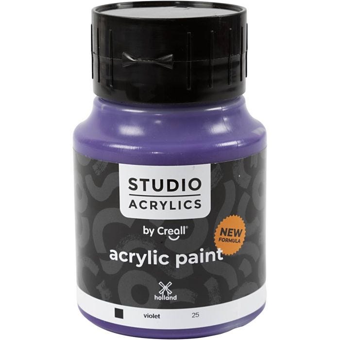 Creall Studio -Akryylimaali, peittävä, violet (25), 500 ml/ 1 pll