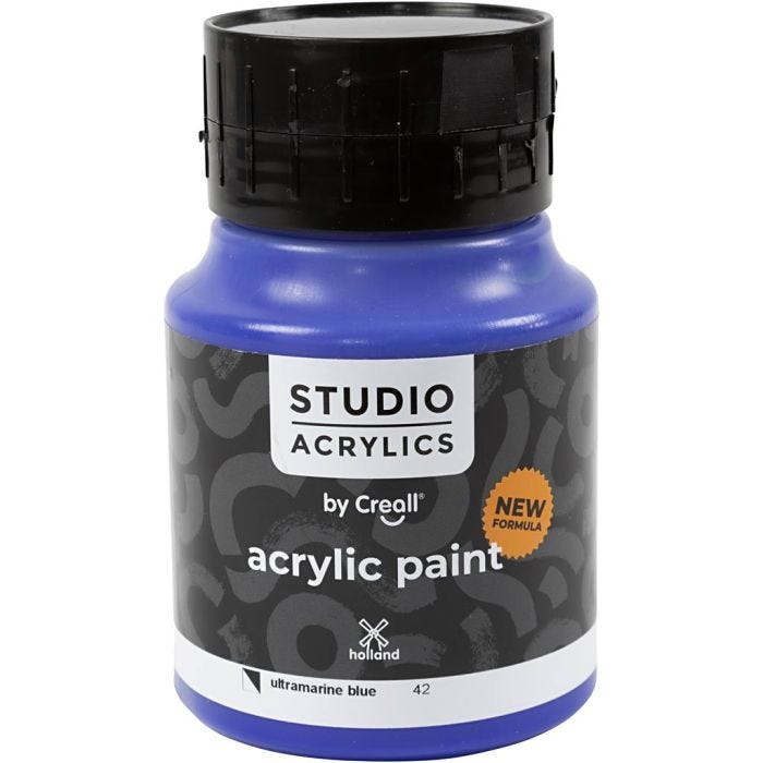 Creall Studio -Akryylimaali, läpikuultavat, ultramarine blue (42), 500 ml/ 1 pll