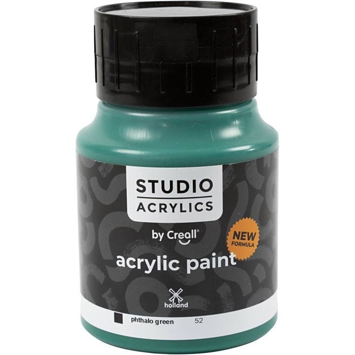 Creall Studio -Akryylimaali, peittävä, phtalo green (52), 500 ml/ 1 pll