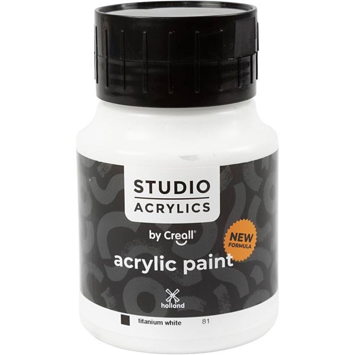 Creall Studio -Akryylimaali, peittävä, white (81), 500 ml/ 1 pll