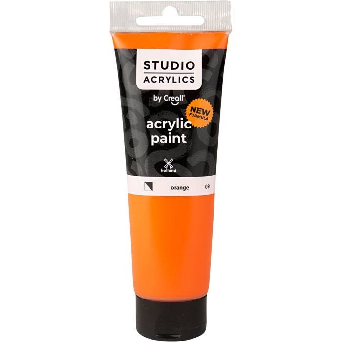 Creall Studio -Akryylimaali, läpikuultavat, orange (09), 120 ml/ 1 pll