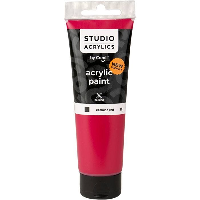 Creall Studio -Akryylimaali, peittävä, carmine red (12), 120 ml/ 1 pll