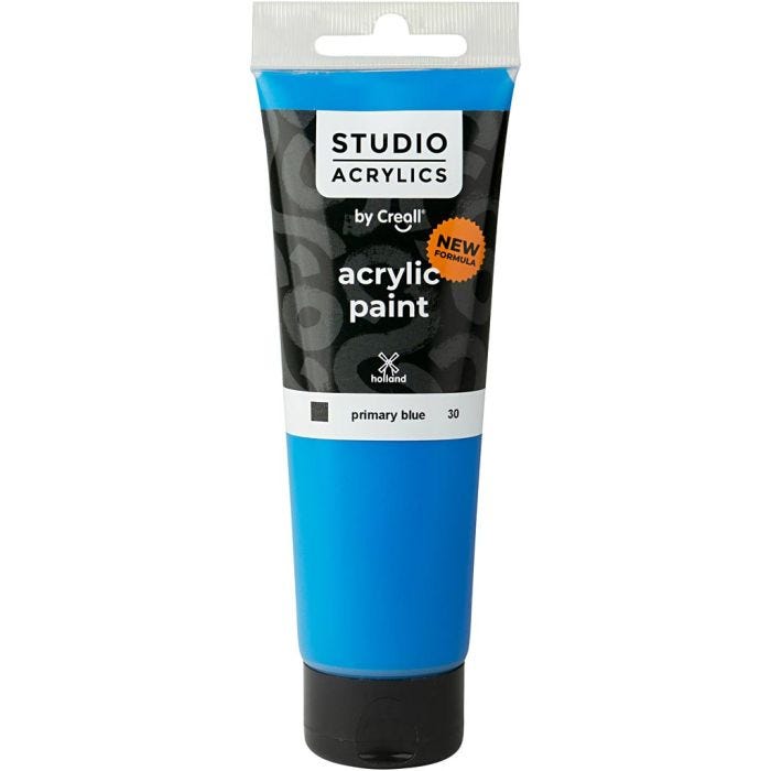 Creall Studio -Akryylimaali, peittävä, primary blue (30), 120 ml/ 1 pll