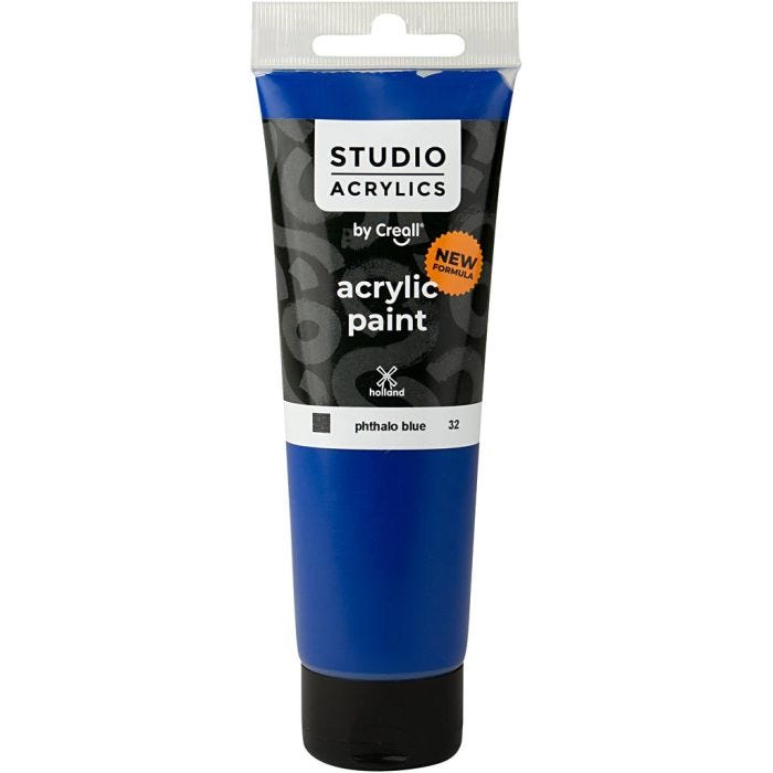 Creall Studio -Akryylimaali, peittävä, phtalo blue (32), 120 ml/ 1 pll