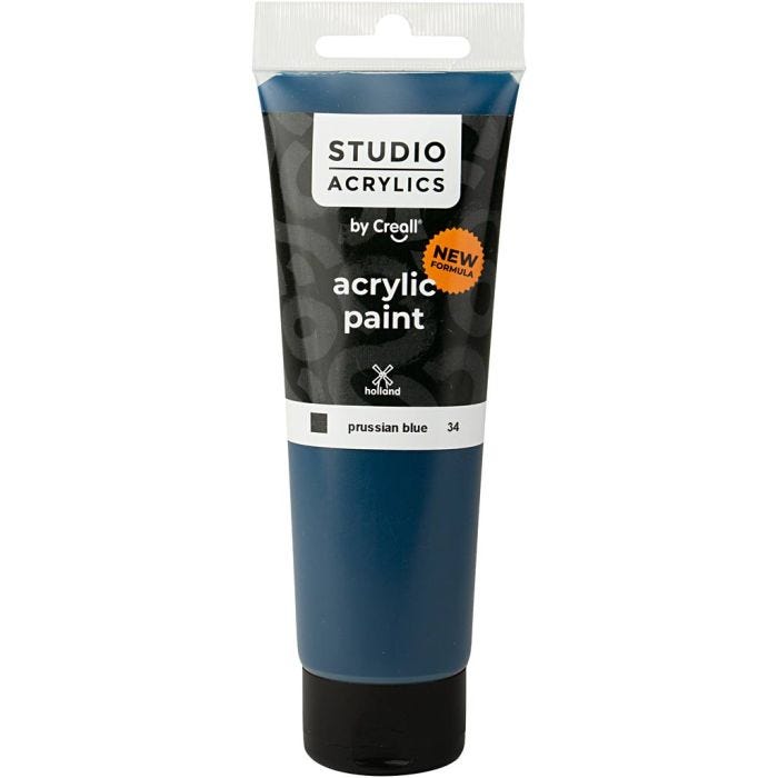 Creall Studio -Akryylimaali, peittävä, prussian blue (34), 120 ml/ 1 pll