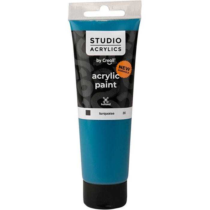 Creall Studio -Akryylimaali, peittävä, turquoise (35), 120 ml/ 1 pll