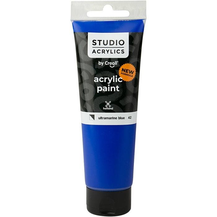 Creall Studio -Akryylimaali, läpikuultavat, ultramarine blue (42), 120 ml/ 1 pll