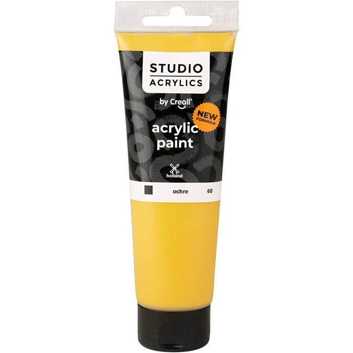 Creall Studio -Akryylimaali, peittävä, ochre (60), 120 ml/ 1 pll