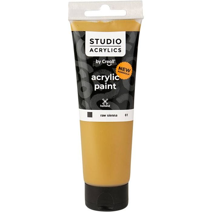 Creall Studio -Akryylimaali, peittävä, raw sienna (61), 120 ml/ 1 pll