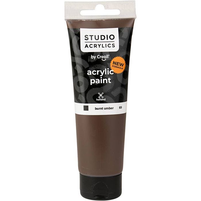 Creall Studio -Akryylimaali, peittävä, burnt umber (69), 120 ml/ 1 pll