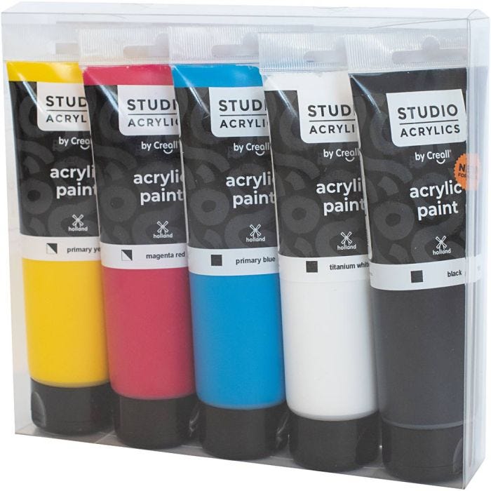Creall Studio -Akryylimaali, värilajitelma, 5x120 ml/ 1 pkt