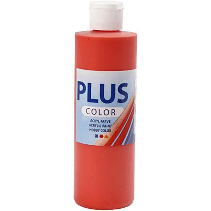 Plus Color- Askartelumaali, briljantin punainen, 250 ml/ 1 pll