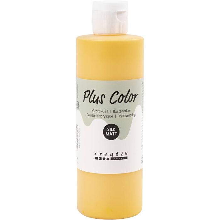 Plus Color- Askartelumaali, auringonkeltainen, 250 ml/ 1 pll