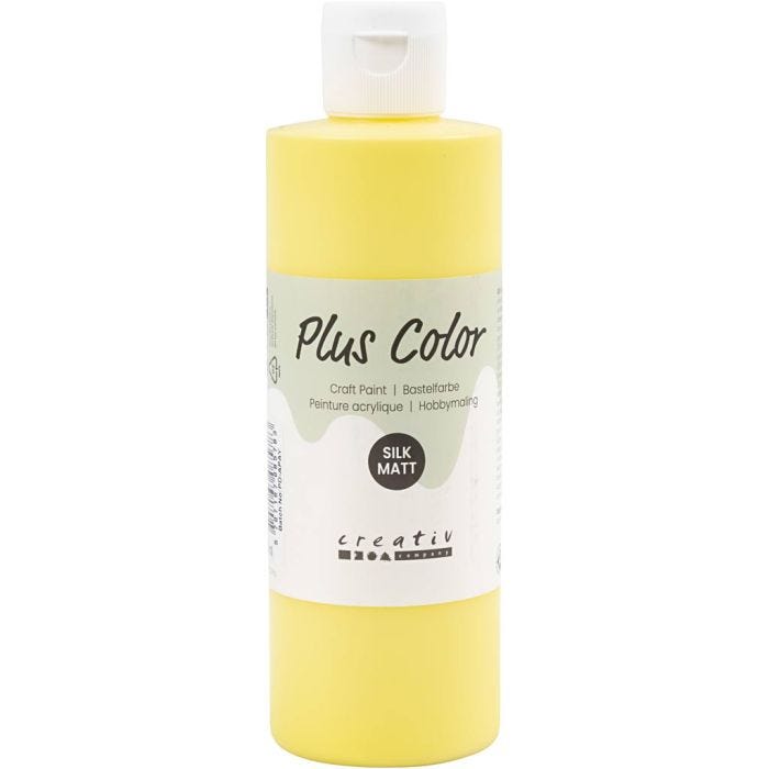 Plus Color- Askartelumaali, peruskeltainen, 250 ml/ 1 pll