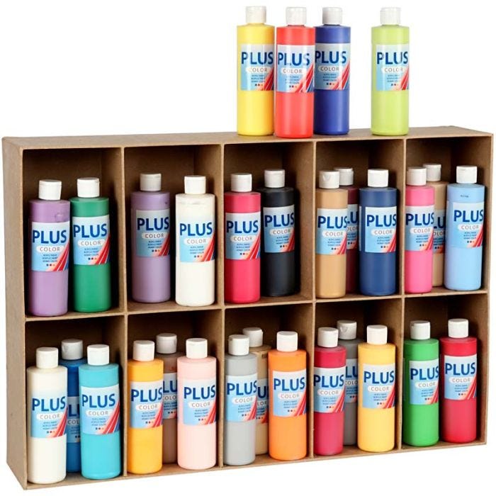 Plus Color- Askartelumaali, värilajitelma, 30x250ml/ 1 pkt