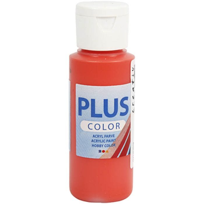 Plus Color- Askartelumaali, briljantin punainen, 60 ml/ 1 pll