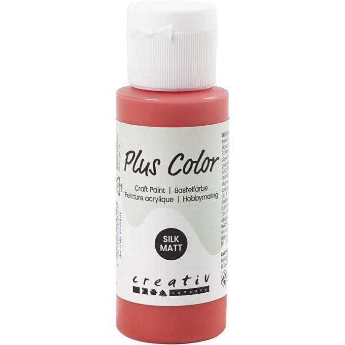 Plus Color- Askartelumaali, karmiininpunainen, 60 ml/ 1 pll