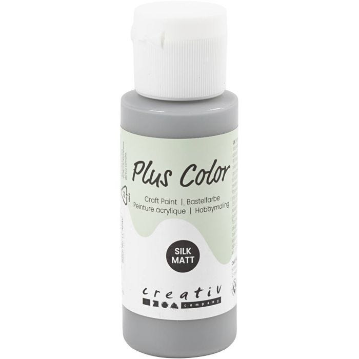 Plus Color- Askartelumaali, sateenharmaa, 60 ml/ 1 pll