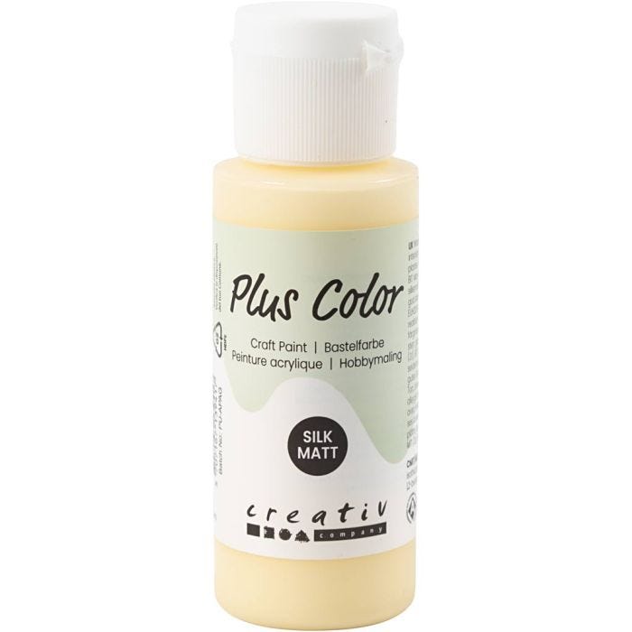 Plus Color- Askartelumaali, vaaleankeltainen, 60 ml/ 1 pll