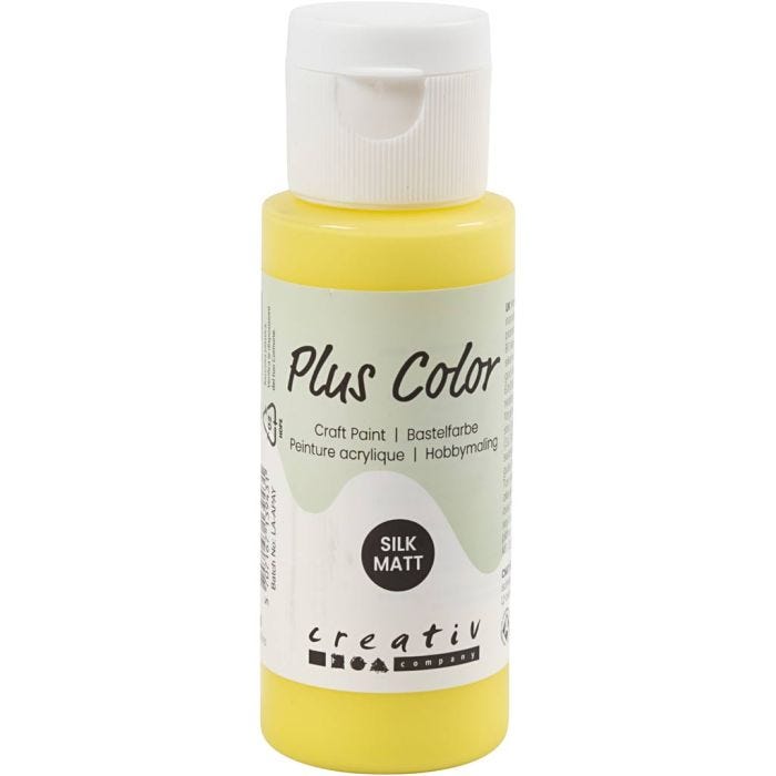 Plus Color- Askartelumaali, peruskeltainen, 60 ml/ 1 pll