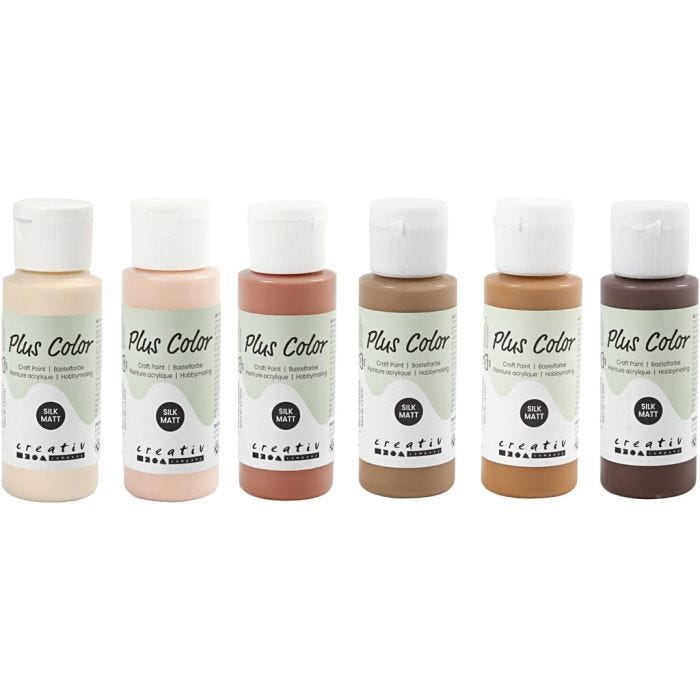 Plus Color- Askartelumaali, värilajitelma, 6x60 ml/ 1 pkt