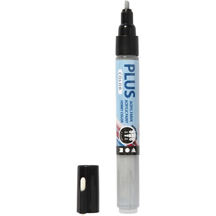 Plus Color -tussi, Pit. 14,5 cm, paksuus 1-2 mm, sateenharmaa, 5,5 ml, 1 kpl