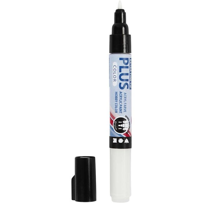 Plus Color -tussi, Pit. 14,5 cm, paksuus 0,7 mm, luonnonvalkonen, 5,5 ml, 1 kpl