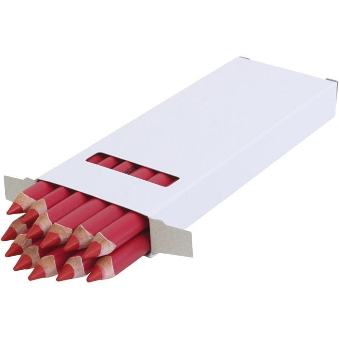 edu Värikynät Jumbo, paksuus 10 mm, kärki 6,25 mm, tummanpunainen, 12 kpl/ 1 pkt