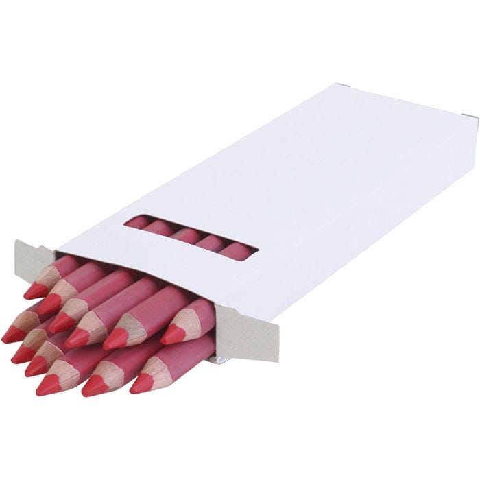edu Värikynät Jumbo, paksuus 10 mm, kärki 6,25 mm, punainen, 12 kpl/ 1 pkt