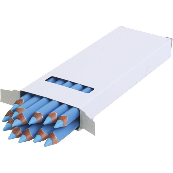edu Värikynät Jumbo, paksuus 10 mm, kärki 6,25 mm, vaaleansininen, 12 kpl/ 1 pkt