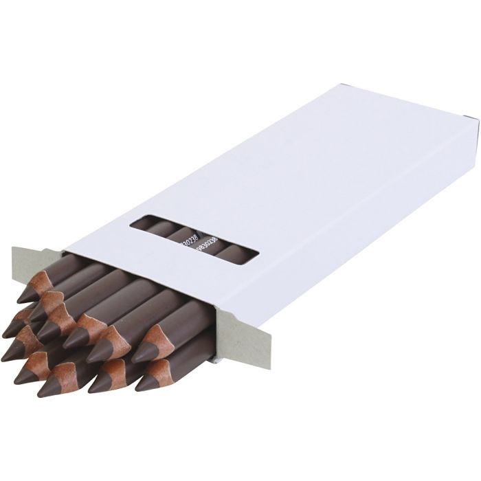 edu Värikynät Jumbo, paksuus 10 mm, kärki 6,25 mm, tummanruskea, 12kpl/ 1 pkt
