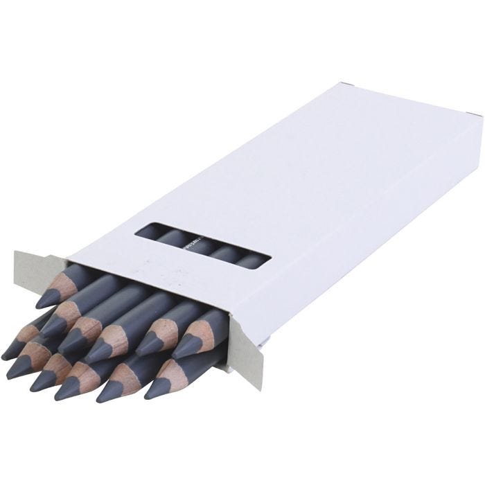 edu Värikynät Jumbo, paksuus 10 mm, kärki 6,25 mm, harmaa, 12 kpl/ 1 pkt