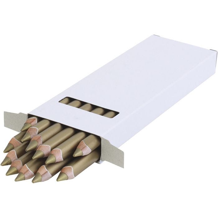 edu Värikynät Jumbo, paksuus 10 mm, kärki 6,25 mm, kulta, 12 kpl/ 1 pkt
