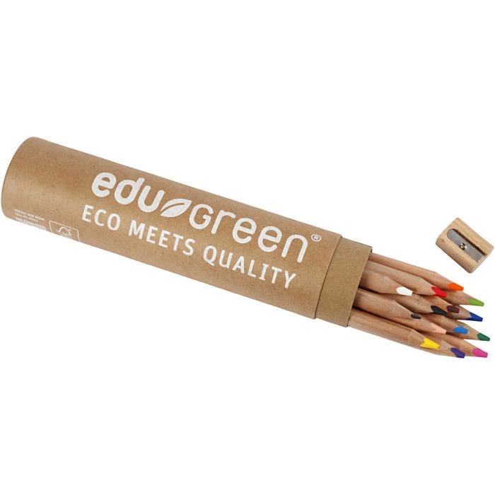 Edugreen Jumbo Värikynät, kärki 5 mm, värilajitelma, 12 kpl/ 1 pkt
