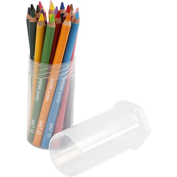 edu Värikynät Jumbo, paksuus 10 mm, kärki 6,25 mm, värilajitelma, 18 kpl/ 1 pkt
