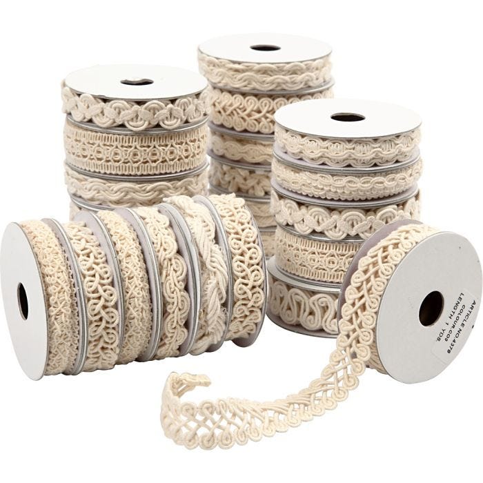 Koristenauhalajitelma, Lev: 6-18 mm, kerma, 56x0.90 m/ 1 pkt