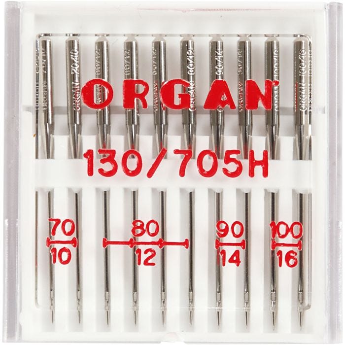Ompelukoneen neulat, nro 70+80+90+100, 10 kpl/ 1 pkt